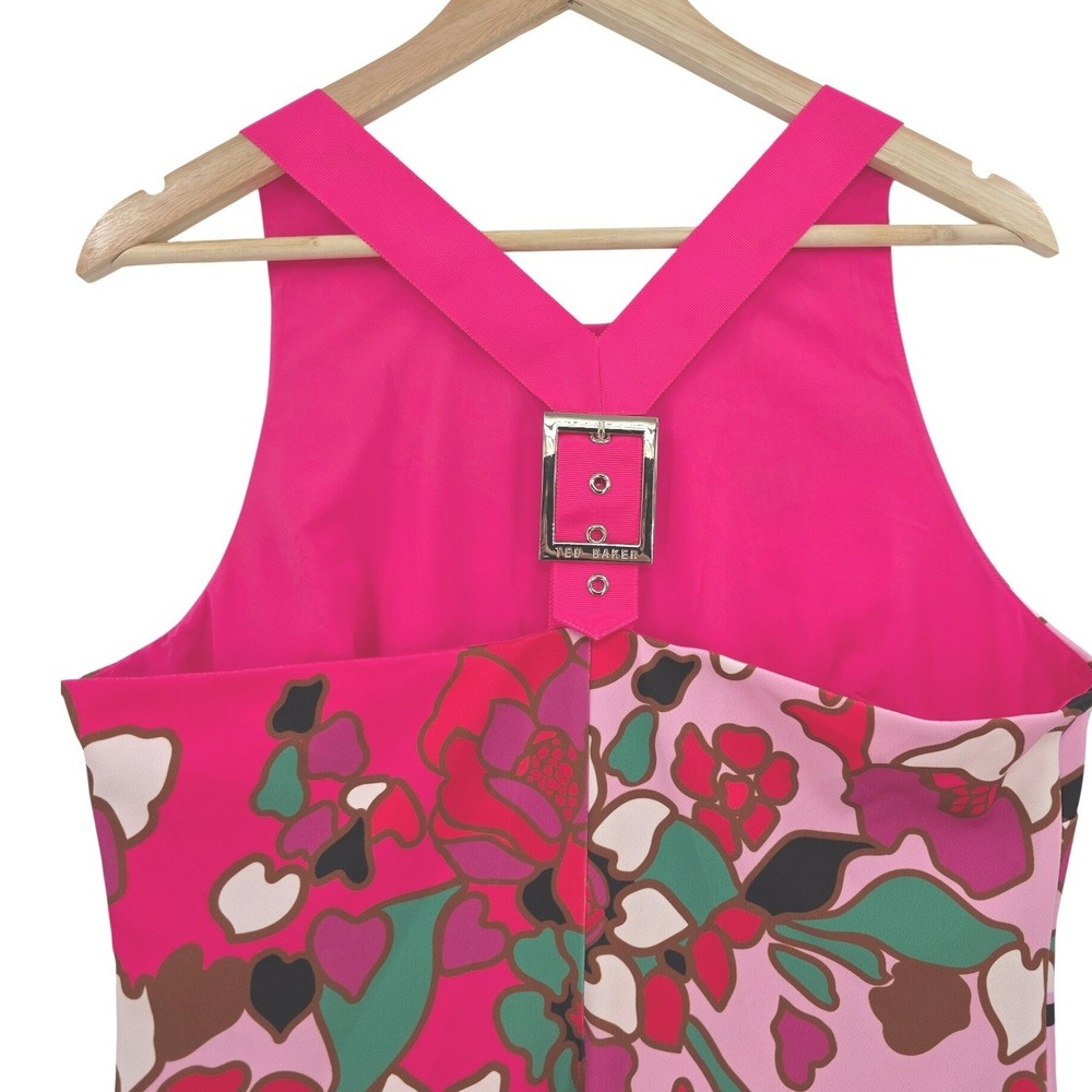 Ted Baker London Womens 12 (Ted Baker 5) Marlow Pink Floral Print Sheath Dress - Picture 5 of 15